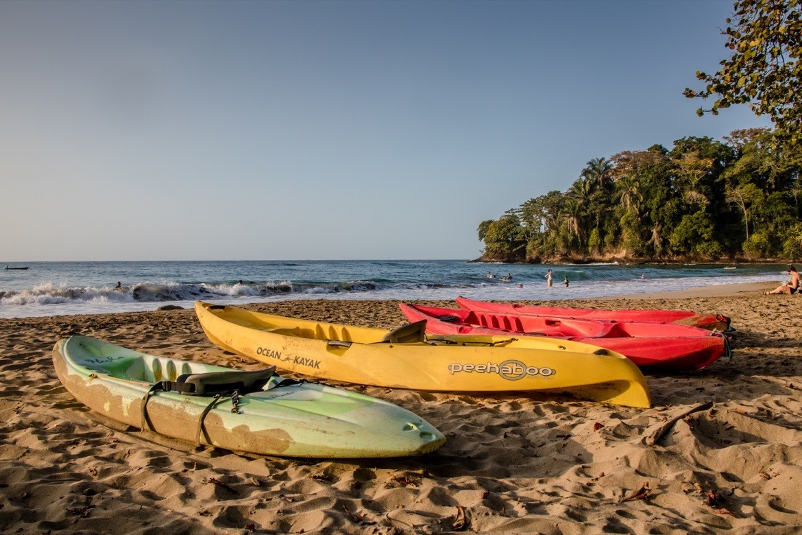 Costa-Rica-Puerto-Viejo-beach-kayaks